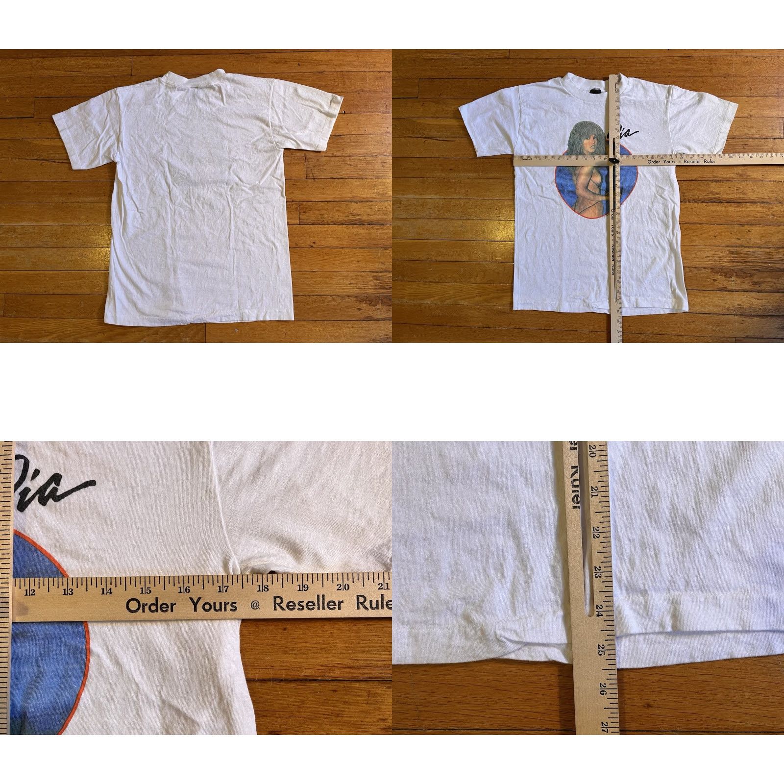 Anvil VINTAGE Pia Zadora Bikini Shirt Men’s S White 1980s T-Shirt Logo Pattern Graphic Print Nautical Retro 80s Mens Size US S / EU 44-46 / 1 - 8 Thumbnail