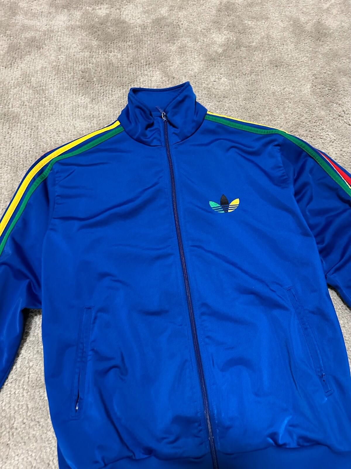 Adidas Adidas Rasta Reggae Jamaica Track Jacket Mens Size M Blue Size US M / EU 48-50 / 2 - 4 Thumbnail