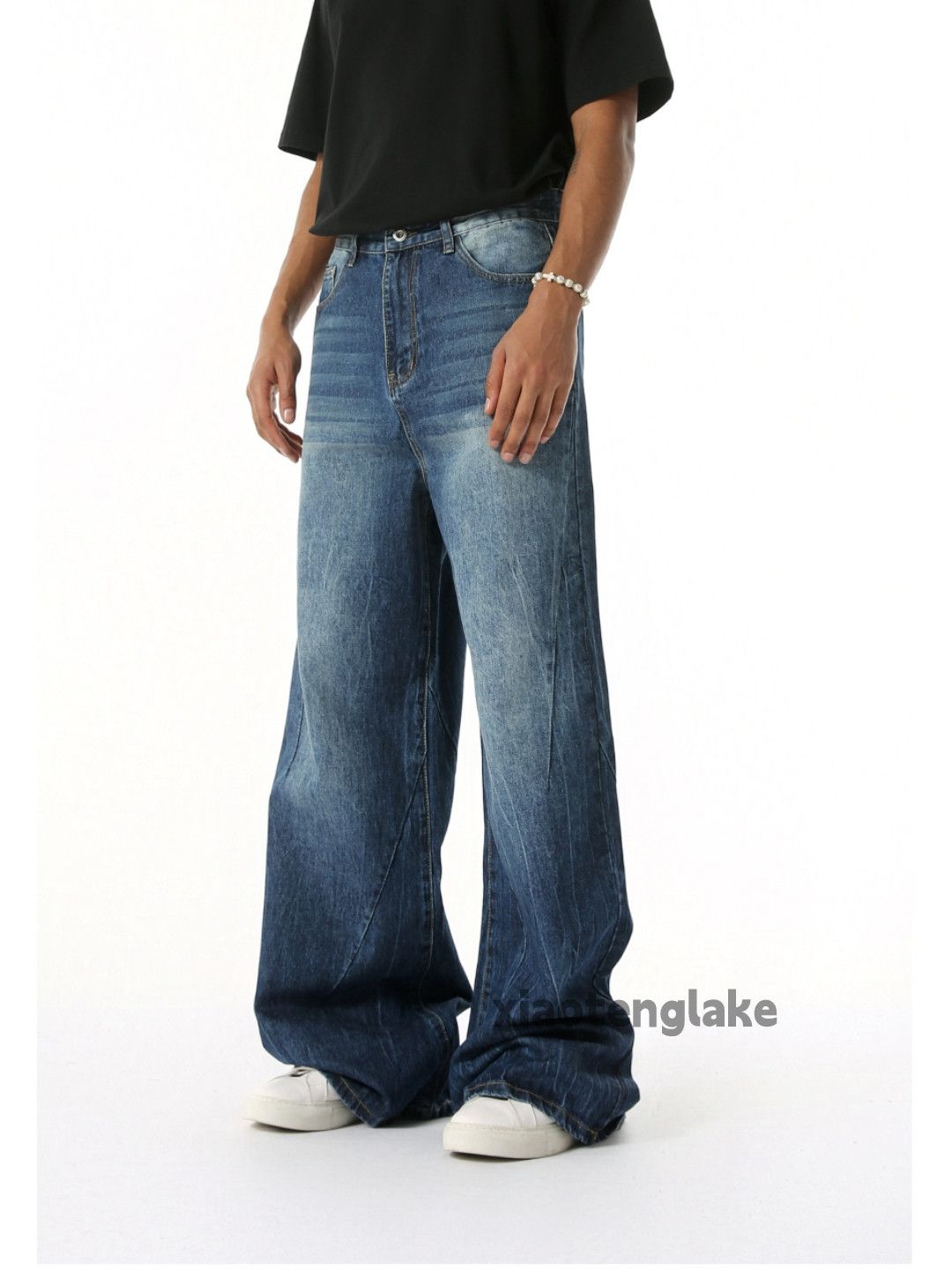 Jean × Vintage Washed faded cleanfit yuppie bootcut flared baggy jeans Size US 32 / EU 48 - 1 Thumbnail