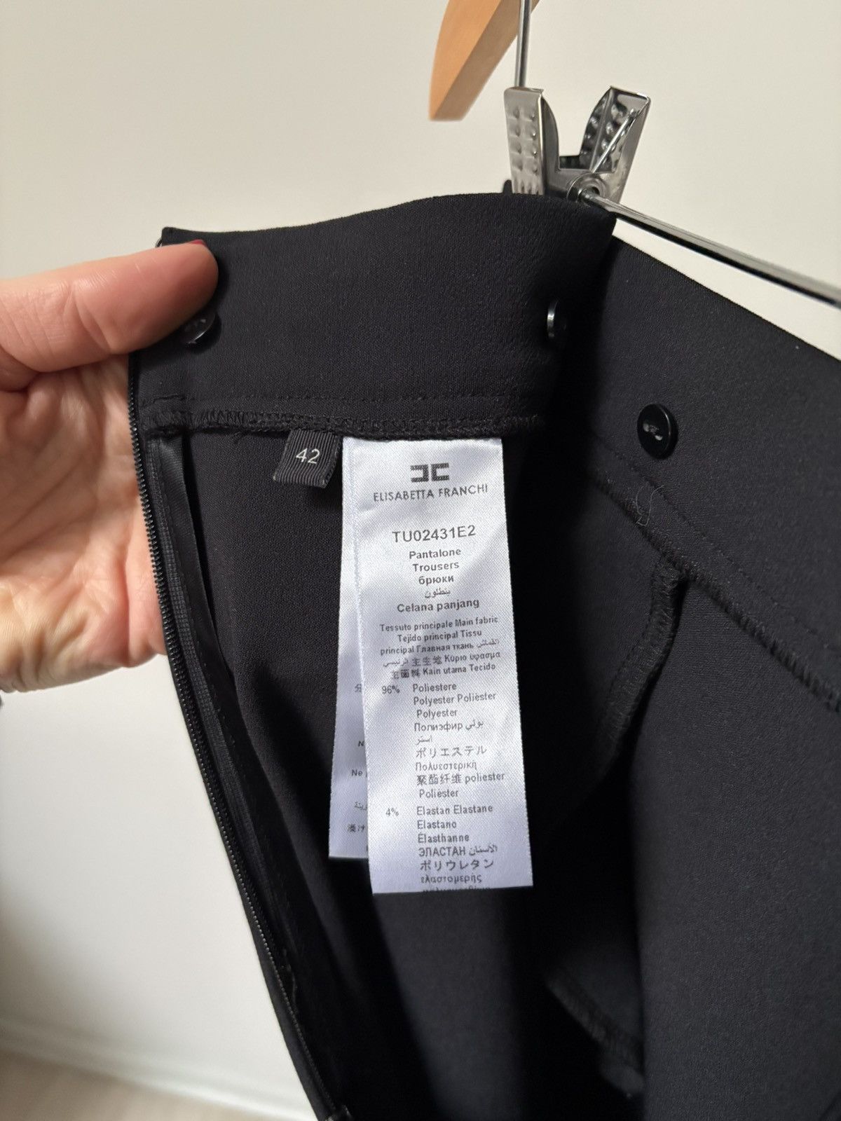 Elisabetta Franchi Elisabetta Franchi Black High Rise Pants Wide Leg IT 42 Size 28" / US 6 / IT 42 - 19 Thumbnail