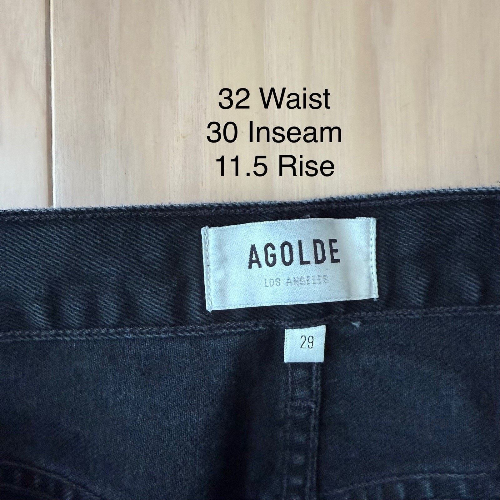 Agolde Agolde Cherie Jeans 32 Black Dark Wash High Rise Straight Size 32" / US 10 / IT 46 - 5 Thumbnail