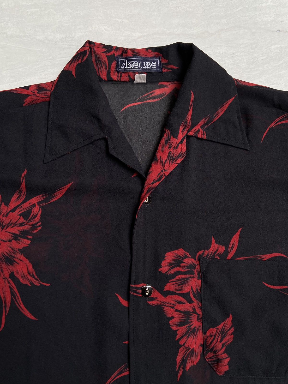 Designer × Japanese Brand ASTEC LIVE Black Flower Motive Shirt Size US S / EU 44-46 / 1 - 9 Thumbnail