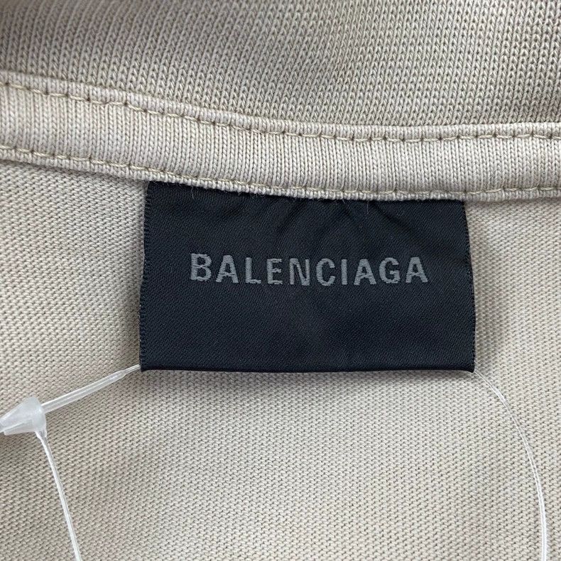 Balenciaga Balenciaga Beige embroidered logo short-sleeved T-shirt Size US XS / EU 42 / 0 - 4 Thumbnail