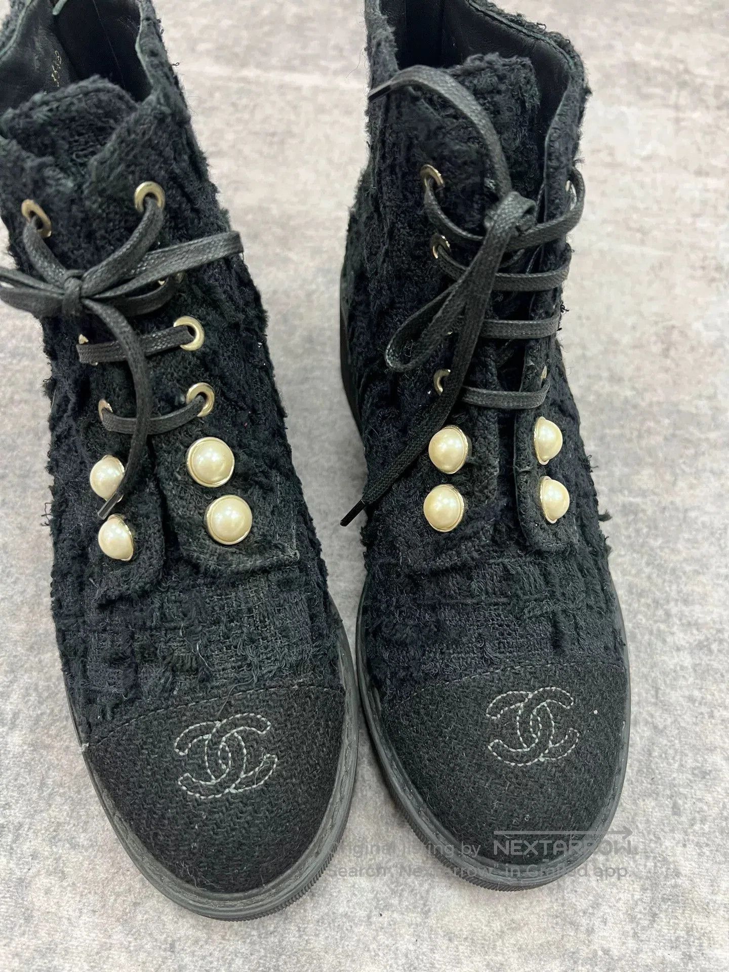 Chanel Chanel Pearl Wool Short Boots. Size US 4.5 / IT 34.5 - 3 Thumbnail