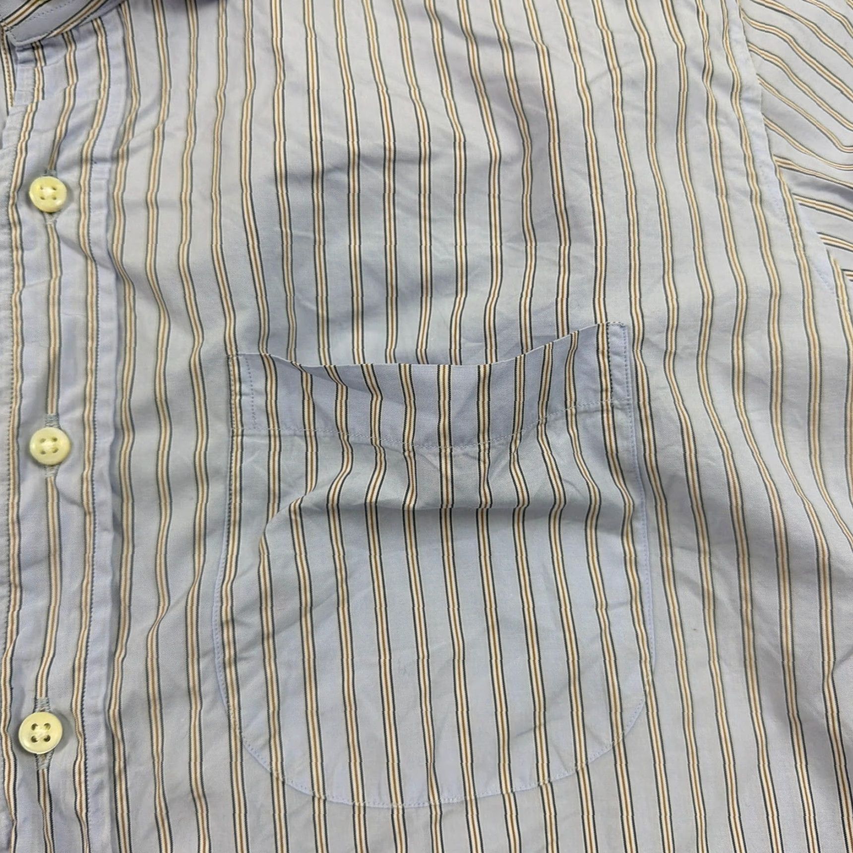 Sid Mashburn Sid Mashburn Shirt Mens XL Blue Stripe Long Sleeve Pocket 100% Cotton Button-Up Casual Bboy? Size US XL / EU 56 / 4 - 5 Thumbnail
