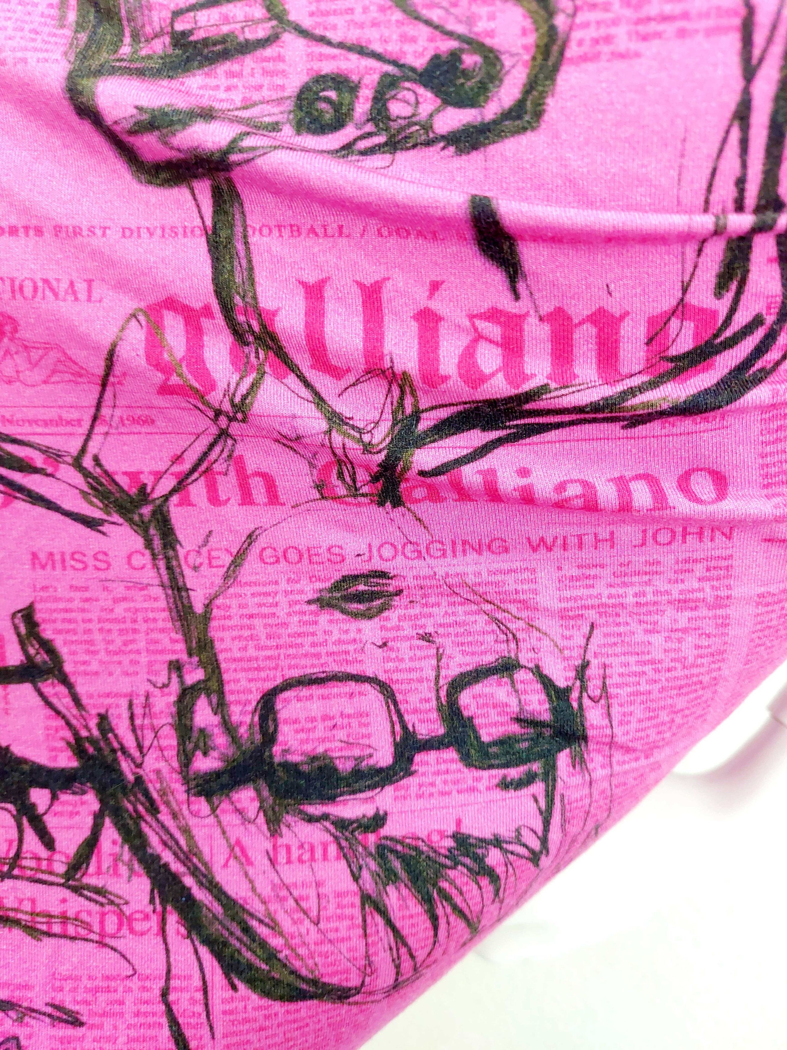 John Galliano John Galliano Pink Gazette Newspaper Sketch Face Pink Dress Size M / US 6-8 / IT 42-44 - 10 Thumbnail