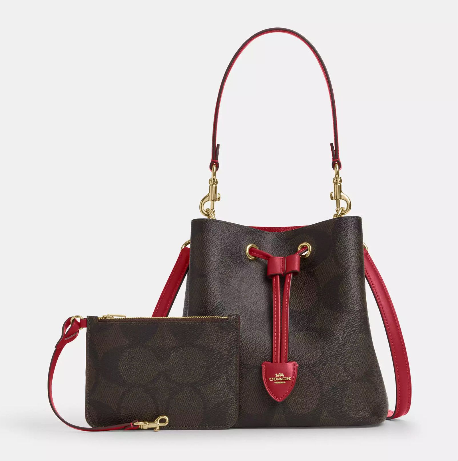 Coach Rowan Bucket Bag In Maxi Signature Canvas CCD77 Size ONE SIZE - 7 Thumbnail