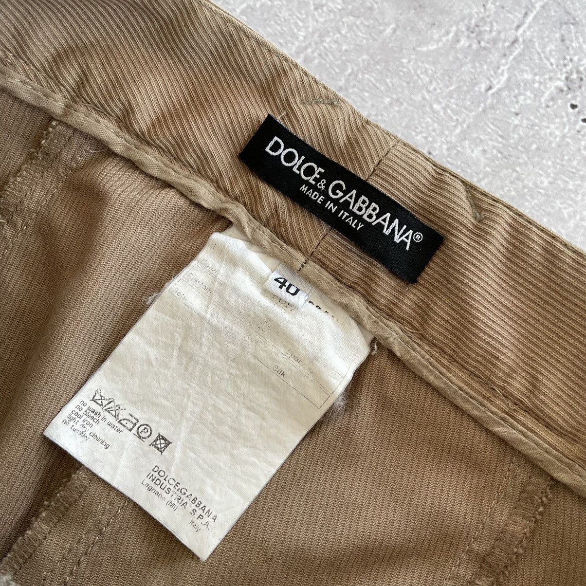 Dolce & Gabbana × Vintage DOLCE & GABBANA D&G Tan Cotton Textured Crest Button Pants Size 27" / US 4 / IT 40 - 5 Thumbnail