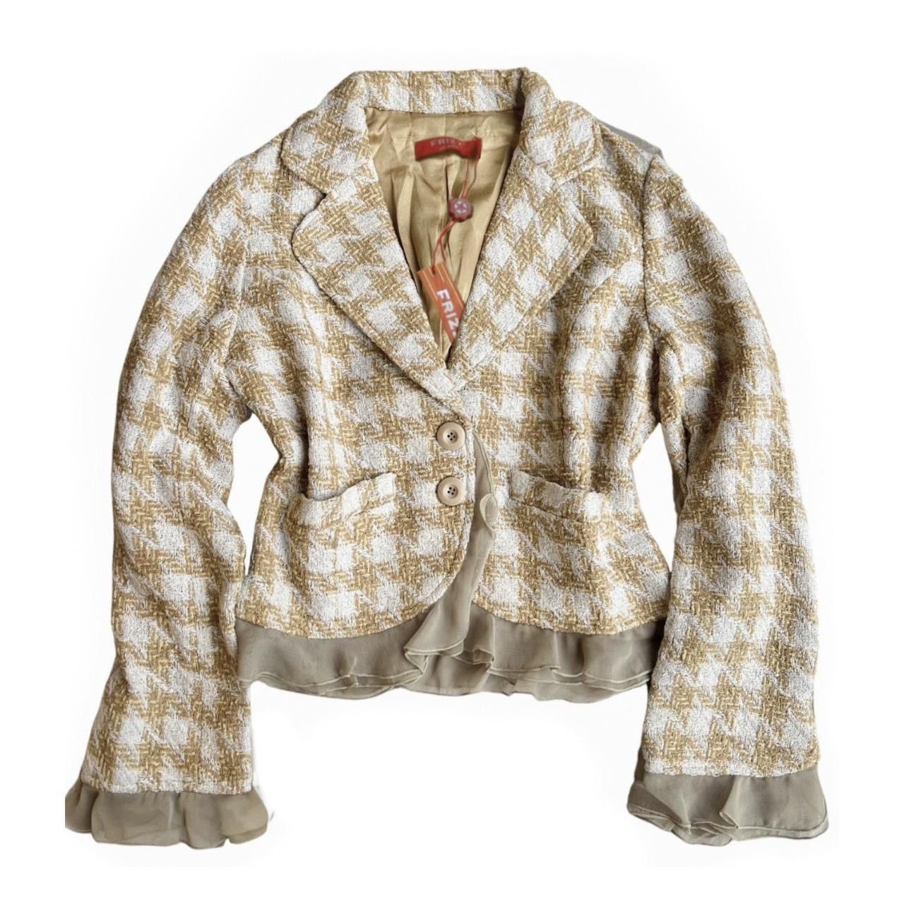 Japanese Brand × Vintage 00s NWT Vintage Plaid Tweed Blazer Jacket Size M / US 6-8 / IT 42-44 - 1 Thumbnail