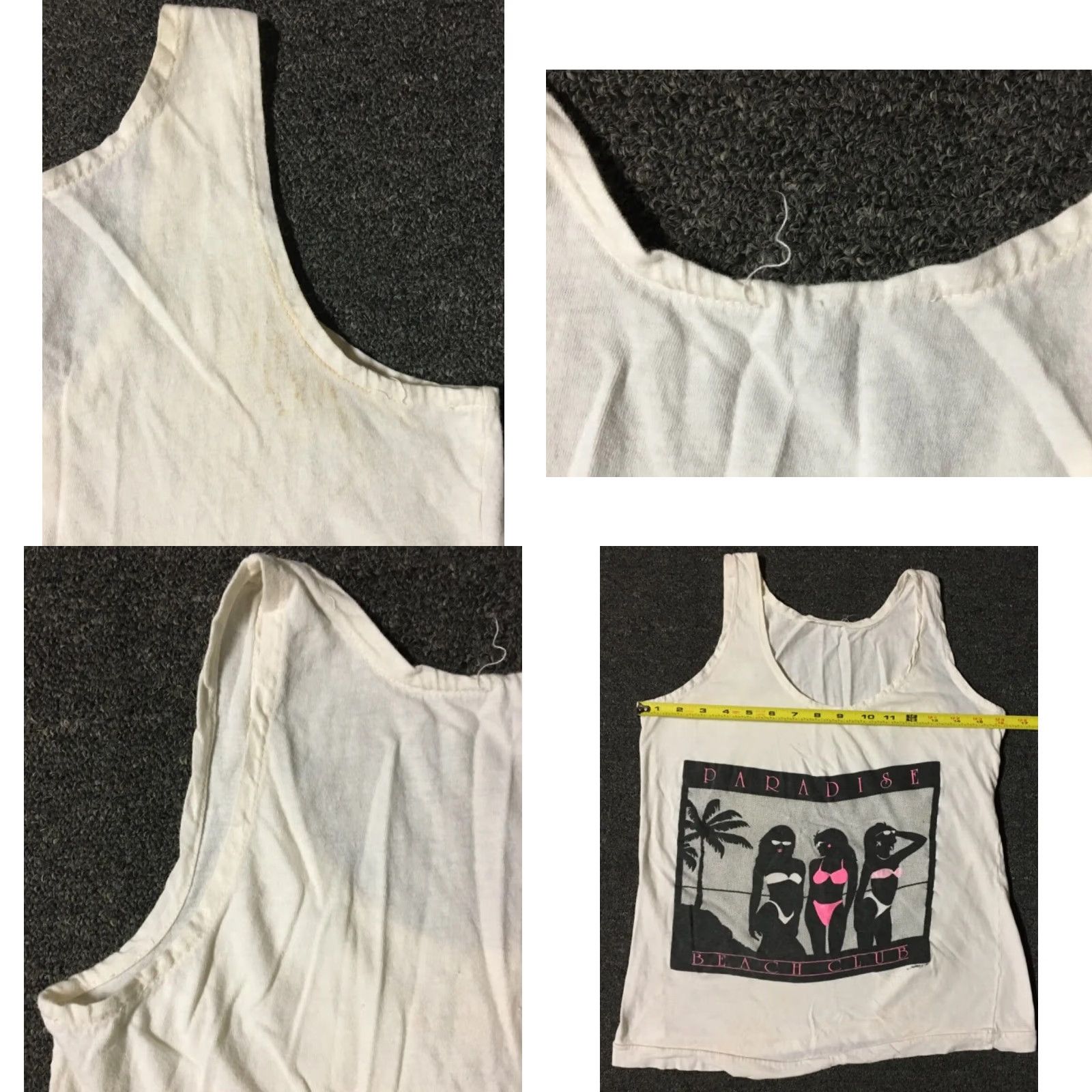 Paradise VINTAGE Paradise Beach Club Faded Distress Tank Top XS Surf Grunge California OP Size US XS / EU 42 / 0 - 10 Thumbnail