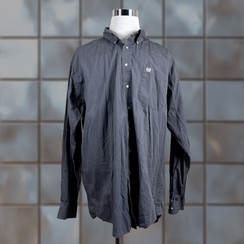 Vintage Cinch 2XL Rodeo Wear Work Shirt Gray 100% Cotton Canvas Twill Long Sleeve Cowboy Shirt Button-Up MENS Size US XXL / EU 58 / 5 - 1 Thumbnail