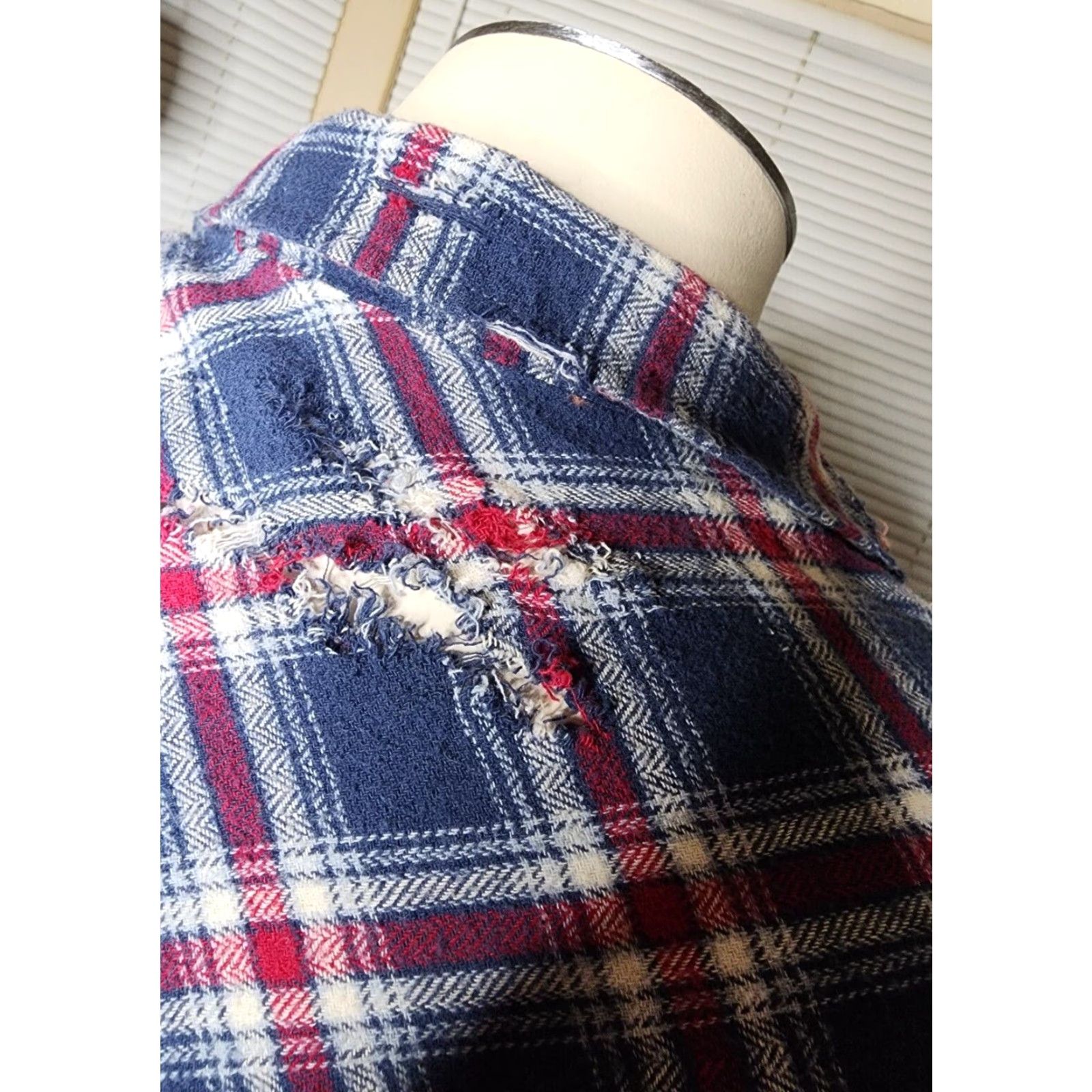 Vintage VINTAGE Womens Button-Up Flannel Shirt Casual Plaid Cotton All Seasons M Blue Cat Lover Tarot Halloween Size M / US 6-8 / IT 42-44 - 4 Thumbnail