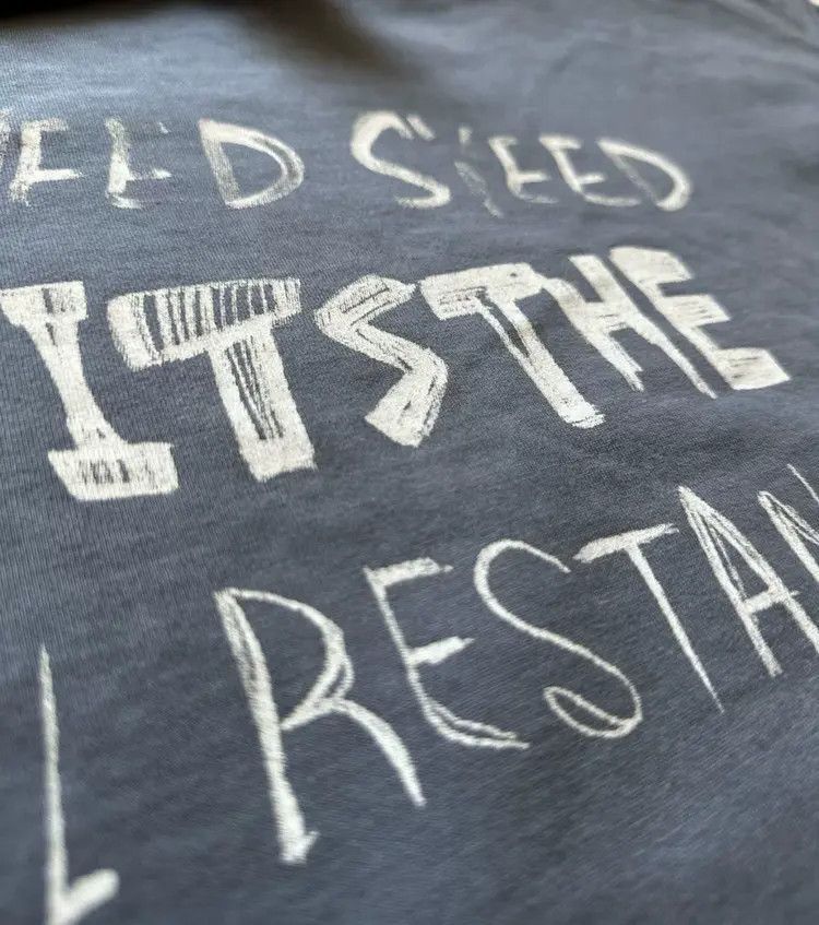 Undercover Sz 4 Undercover Distressed Slogan Tee-2505 Size US XL / EU 56 / 4 - 2 Thumbnail