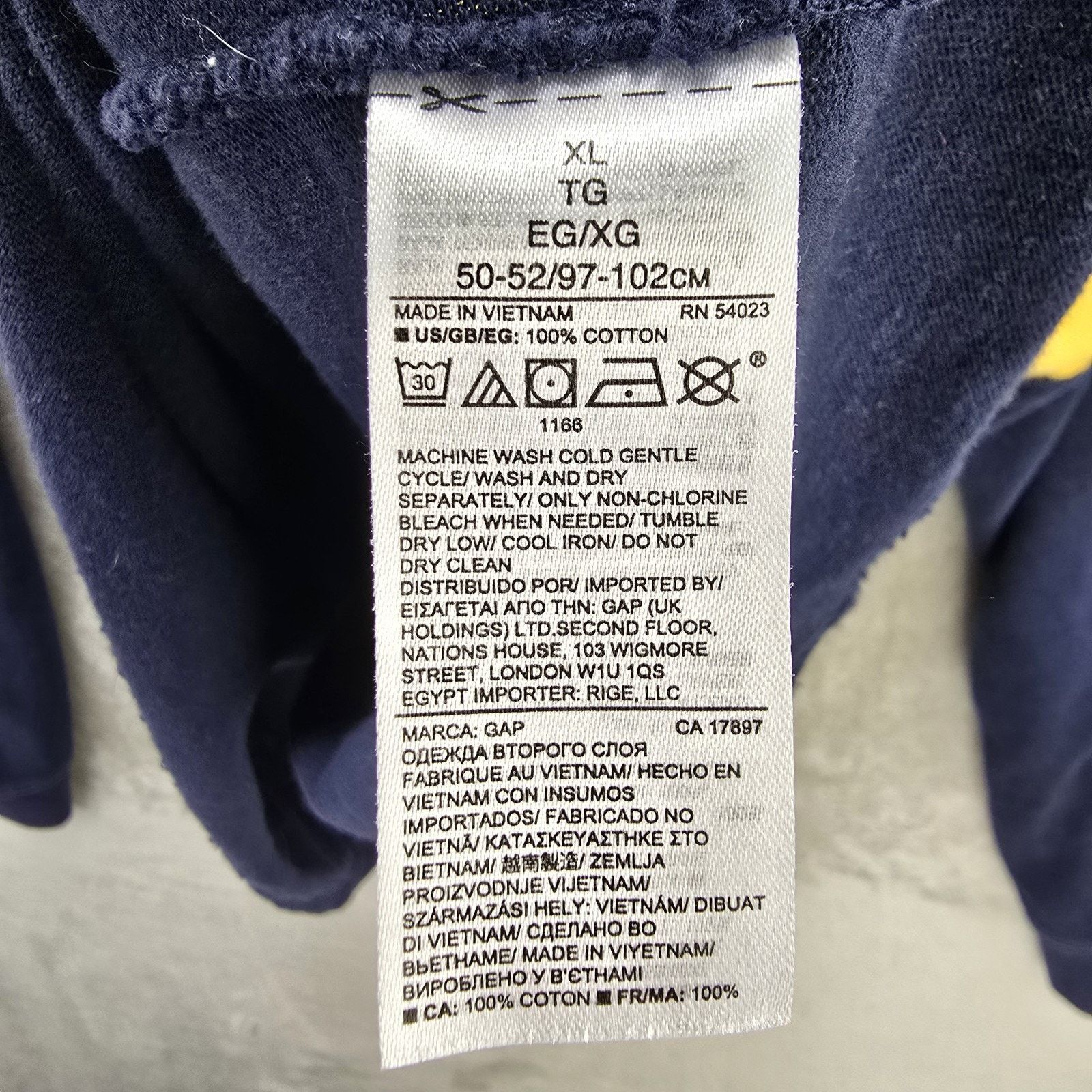 Gap Gap Rugby Polo Shirt Men XL Navy Blue Yellow Colorblock Size US XL / EU 56 / 4 - 8 Thumbnail