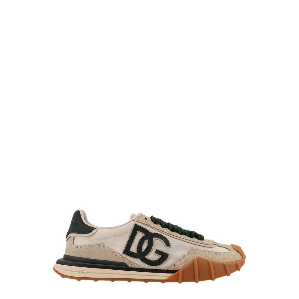 DOLCE&GABBANA DG Athletic Beige/Green Nylon Sneakers New & A