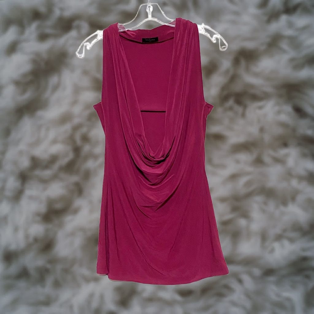 Pinko VINTAGE TwentyOne Pink Tunic Dress Women XS Waterfall Cowl Neck Draped Flowy Boho Spring Size XS / US 0-2 / IT 36-38 - 1 Thumbnail