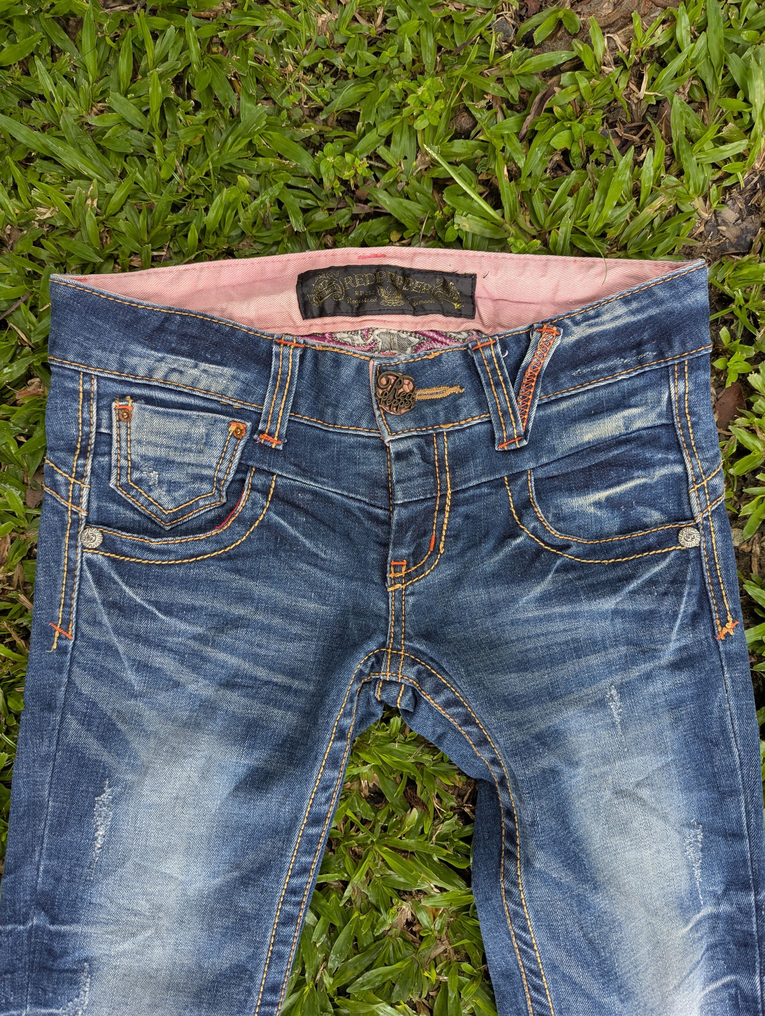 Seditionaries RARE Red Pepper Jeans Skull Embroidery Punk Design Size 30" / US 8 / IT 44 - 4 Thumbnail