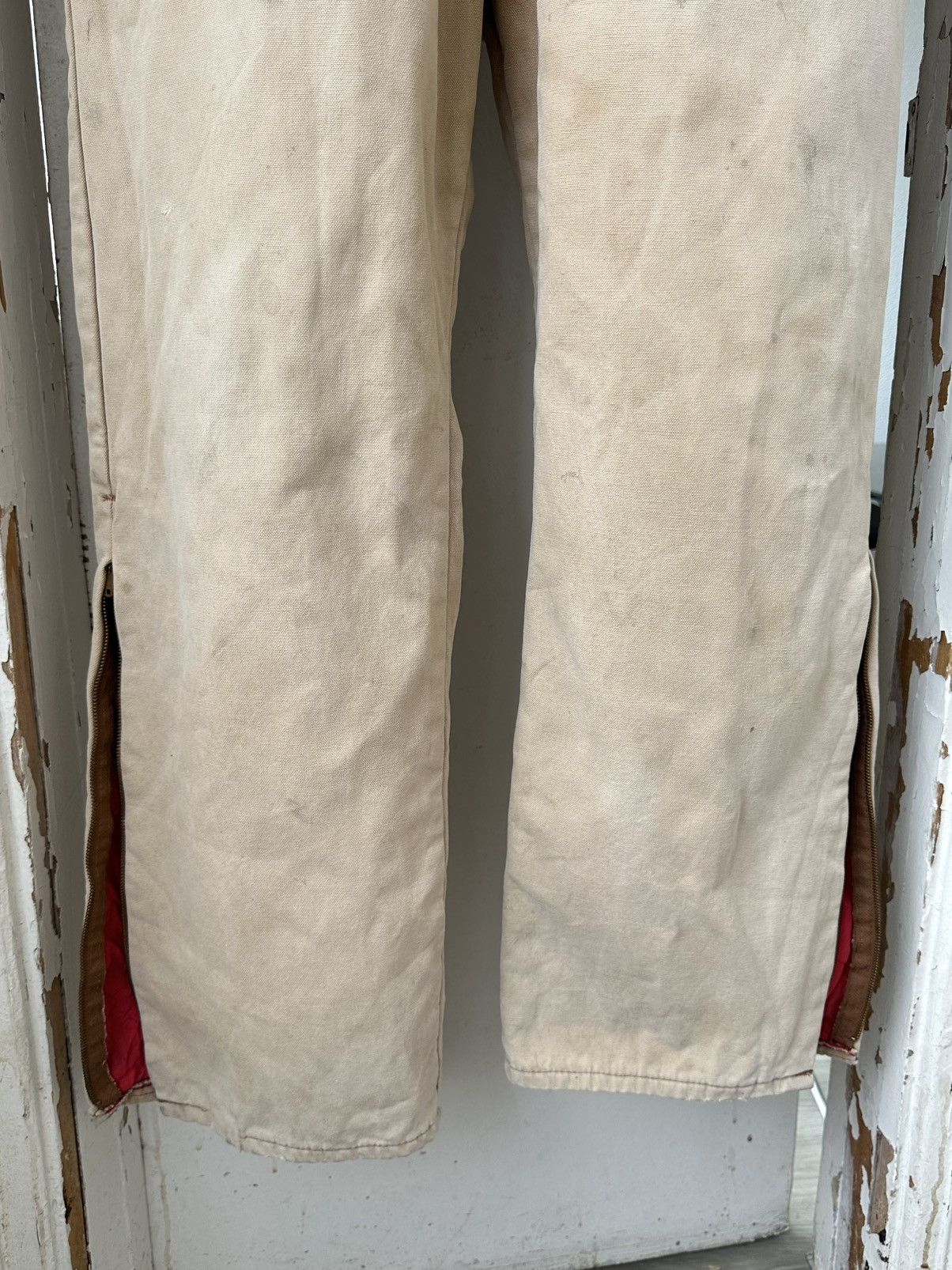 Carhartt Vintage Carhartt Style Beige Worn Carpenter Men’s Overalls Size US 34 / EU 50 - 13 Thumbnail