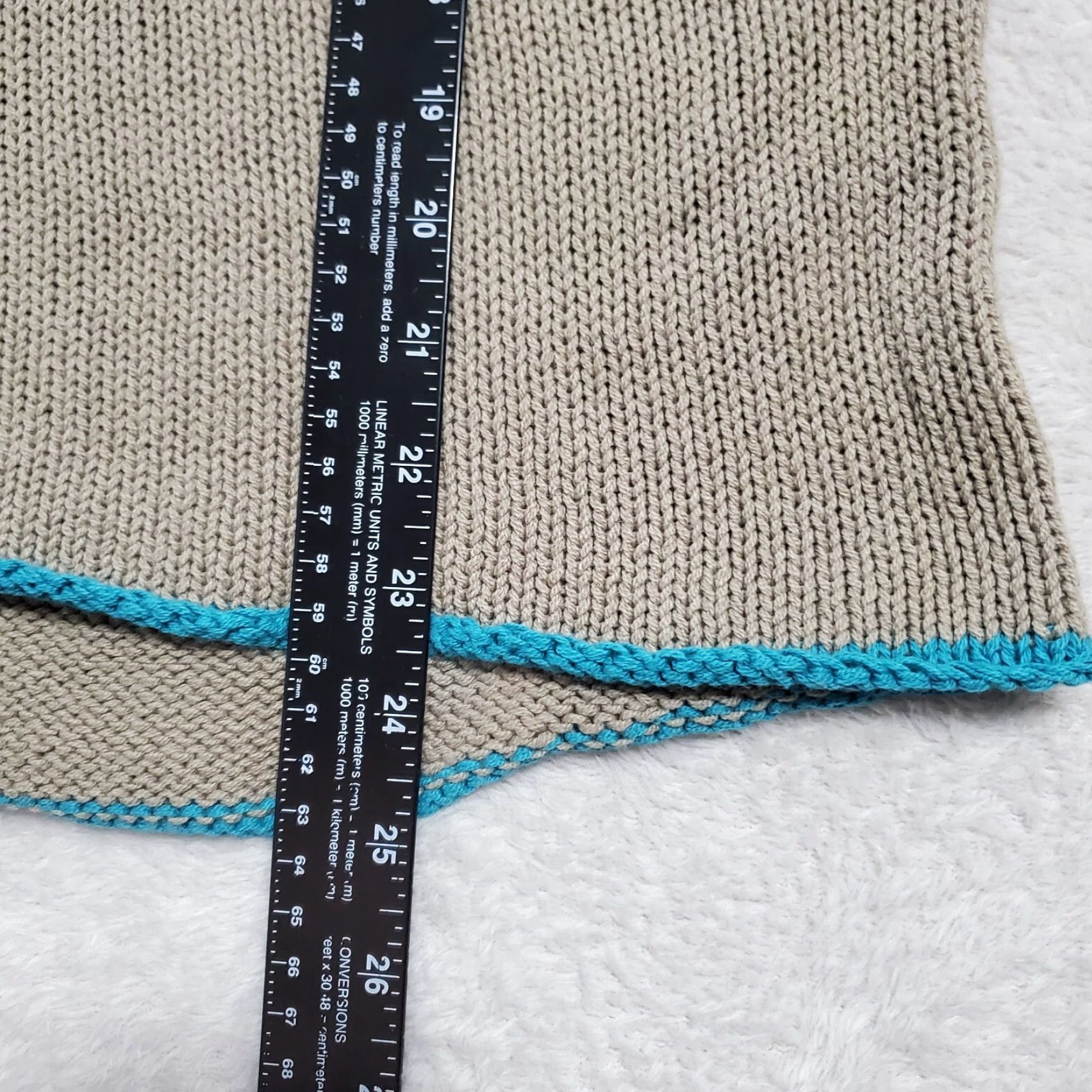 Vintage Natural Life Sweater Womens L Pullover Brown Knit Blue Trim Boho Slouchy Casual Relaxed Knit 60% Cotton 40% Acrylic Vintage No Mens Womens Size L / US 10 / IT 46 - 6 Thumbnail