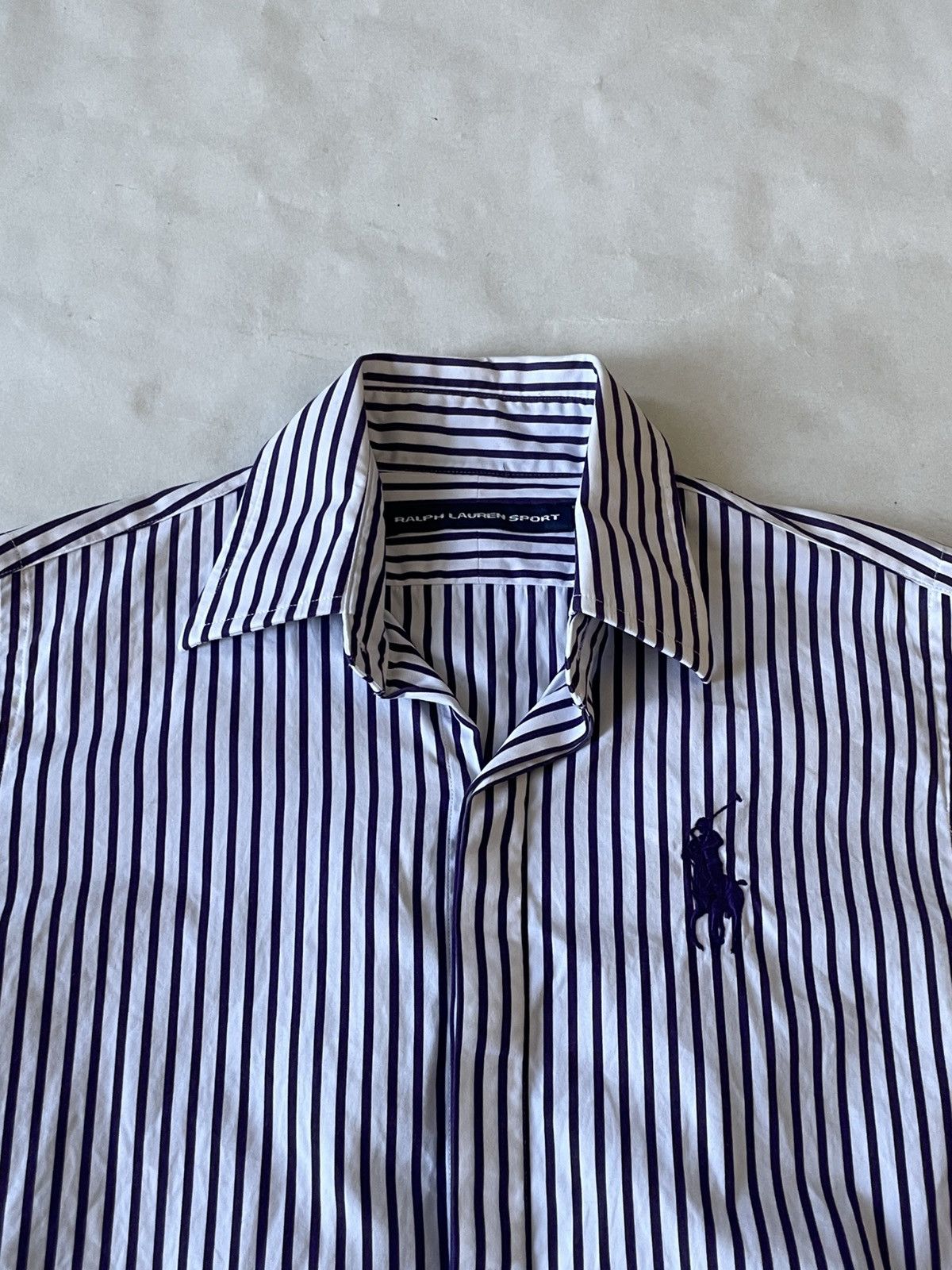 Polo Ralph Lauren Ralph Lauren Sport Big Pony Striped Shirt Purple/White Size XS / US 0-2 / IT 36-38 - 5 Thumbnail