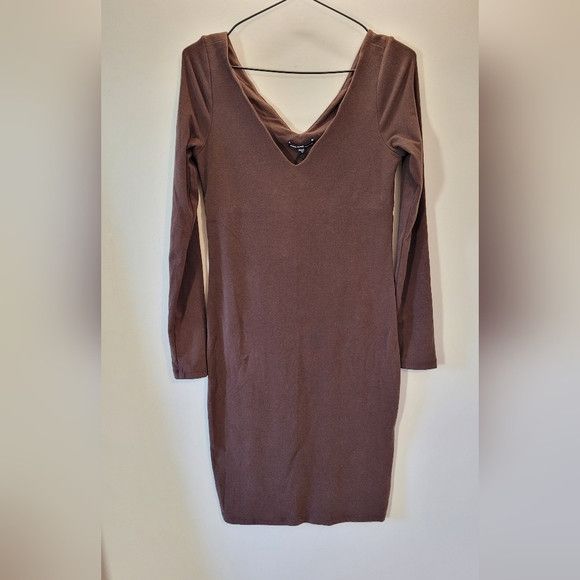 James Perse James Perse Standard Deep V Neck Brown Dress - Size 2 Size M / US 6-8 / IT 42-44 - 3 Thumbnail
