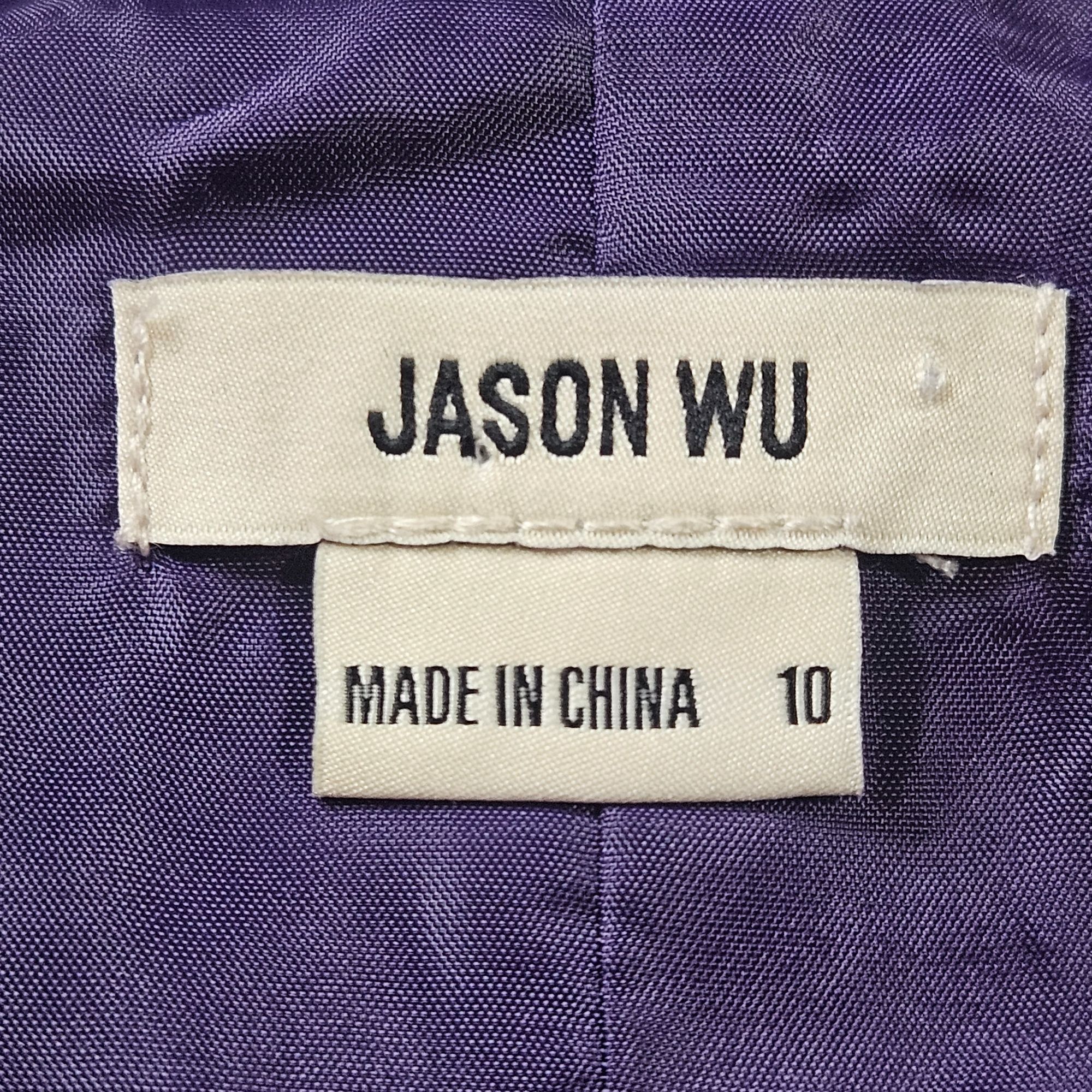 Jason Wu Designer Jason Wu Purple Satin Sleeveless Tailored Vest 10 Q Size L / US 10 / IT 46 - 2 Thumbnail