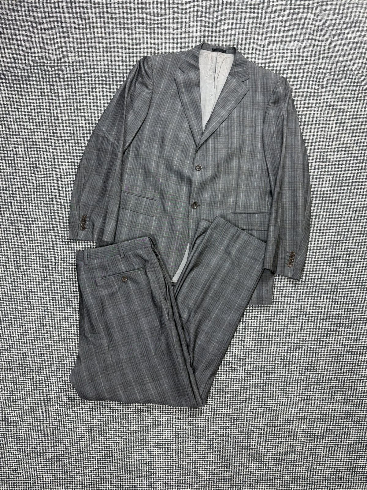 Pal Zileri Pal Zileri lab wool checkered suit set blazer jacket pants Size 44R - 1 Thumbnail