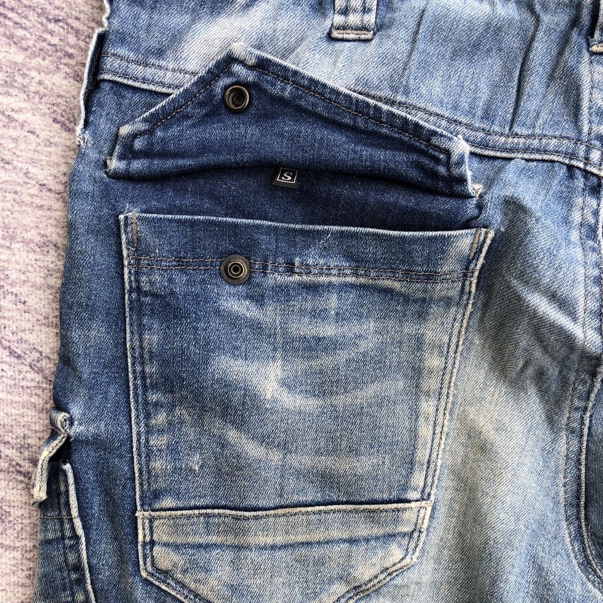 Jean Faded Denim Cargo Multipocket Rare Pattern Size US 30 / EU 46 - 12 Thumbnail