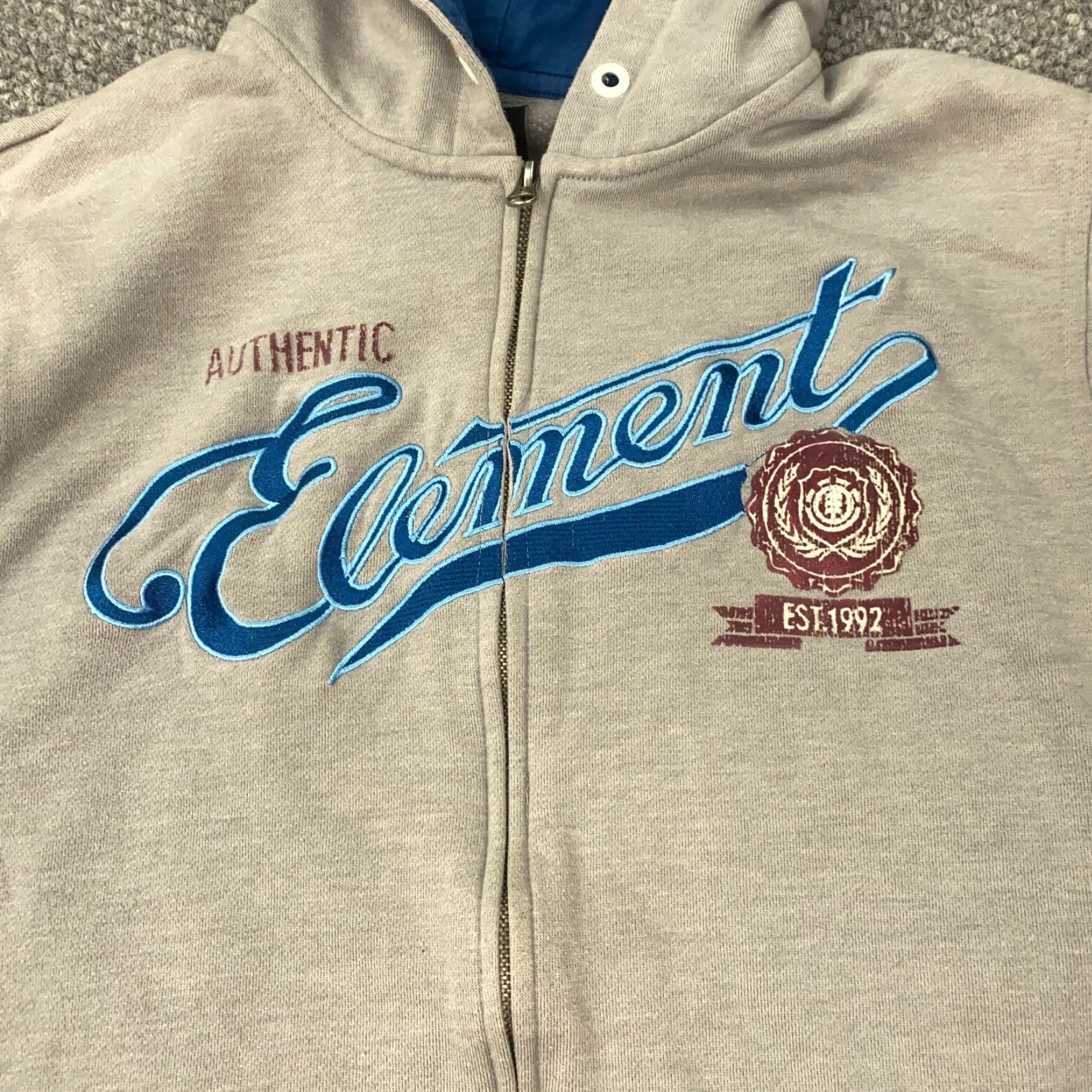 Element VINTAGE Element Hoodie Mens M Gray Zip Graphic Print 90s Grunge Skateboarding Size US M / EU 48-50 / 2 - 2 Thumbnail