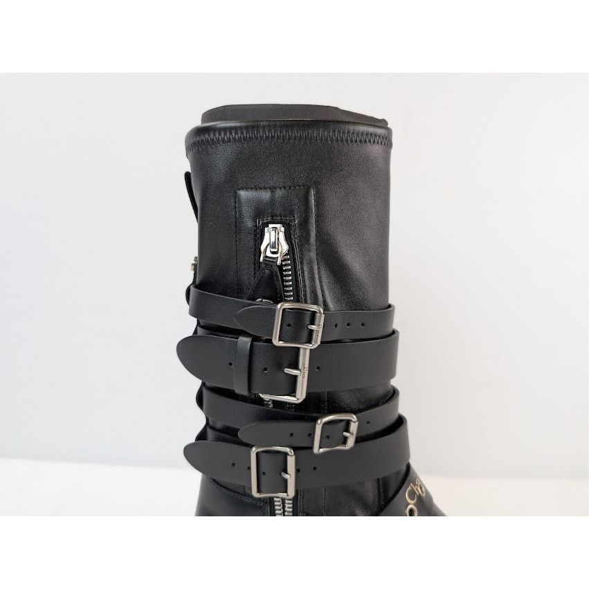 Dior o1rshd1 Christian Zip Detailed Buckled Boots in Black Size US 10 / IT 40 - 5 Thumbnail