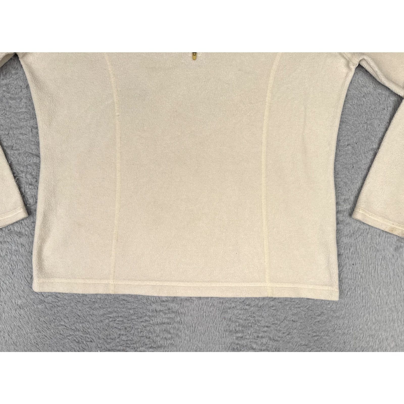 Vintage L.L. Bean Fleece Pullover Womens Medium White 1/4 Zip Mock Neck Pocket Hiking Apparel Casual Outdoor Size M / US 6-8 / IT 42-44 - 5 Thumbnail