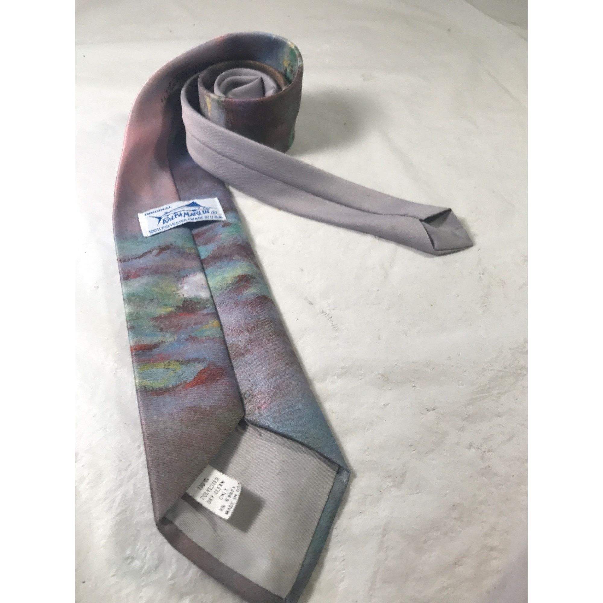 Ralph Marlin Original Ralph Marlin Vintage “Waterlilies 1987 Kneck Tie Size ONE SIZE - 2 Thumbnail