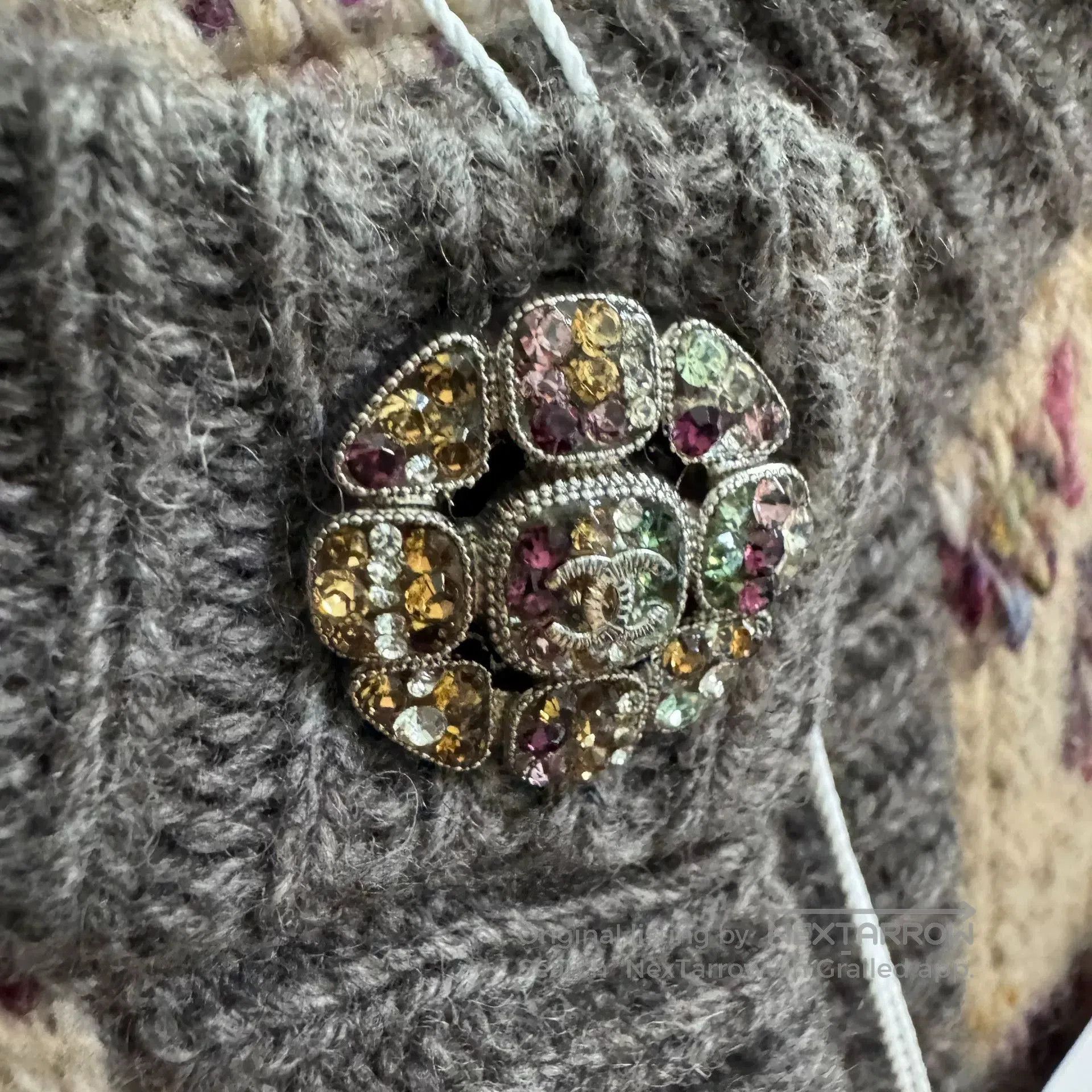 Chanel chanel 22k khaki floral knit cardigan. Size US L / EU 52-54 / 3 - 5 Thumbnail