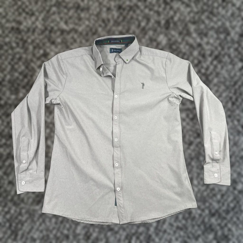 Vintage William Murray Button Up Shirt Medium Golf Vented Long Sleeve Gray Performance Size US M / EU 48-50 / 2 - 1 Thumbnail