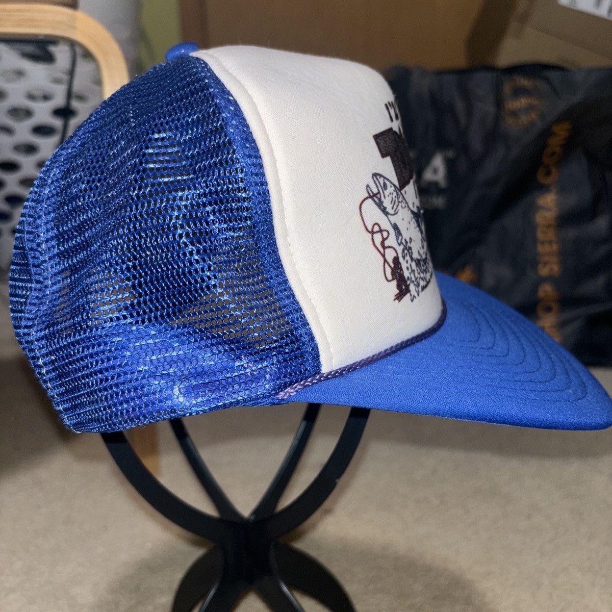 Vintage Vintage Funny Fishing Hat Snapback Trucker Mesh Cap Quote Size ONE SIZE - 2 Thumbnail