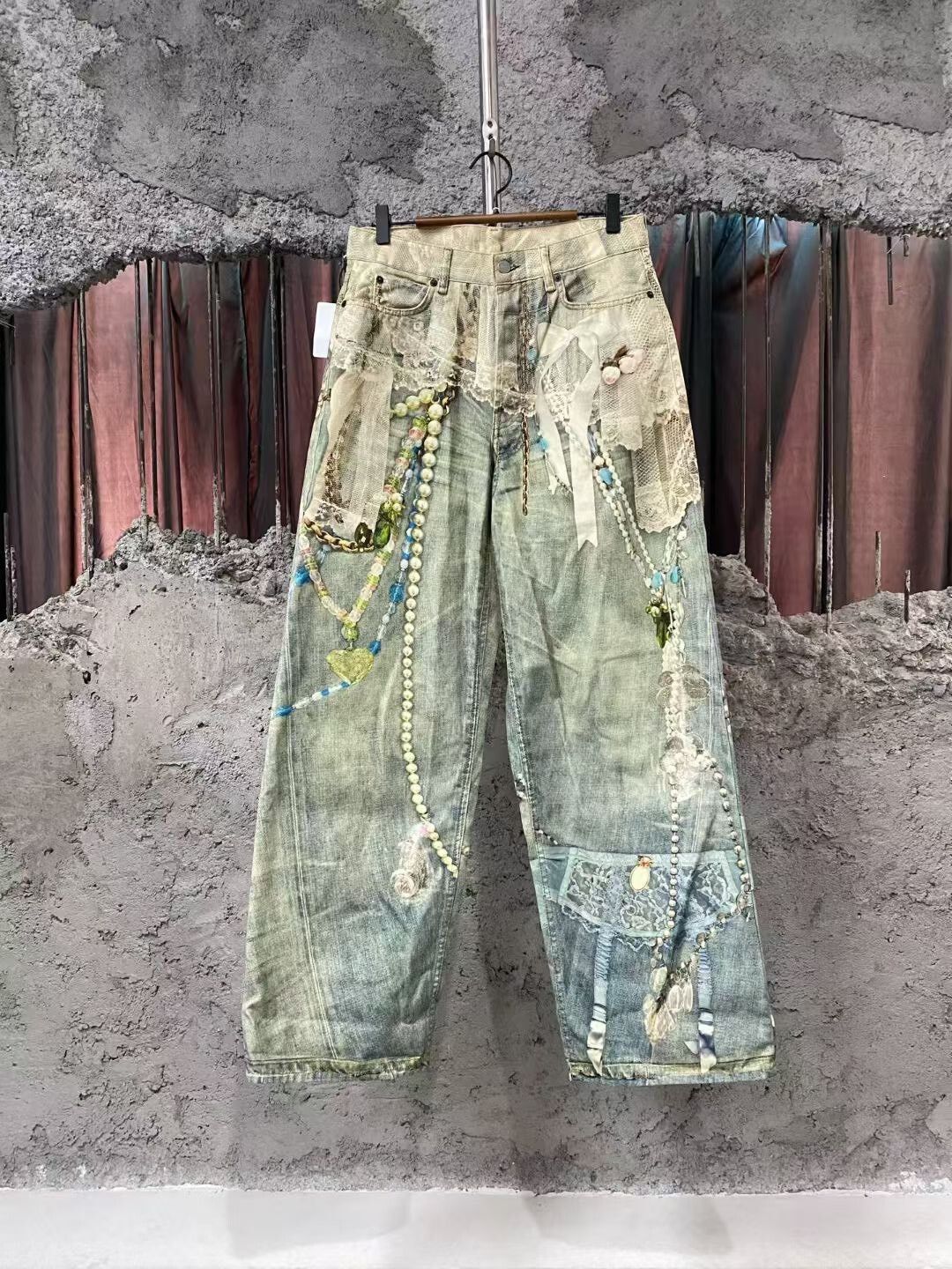 Acne Studios Acne Studios 3D Print Pearl Denim Pants Size 23" - 1 Thumbnail