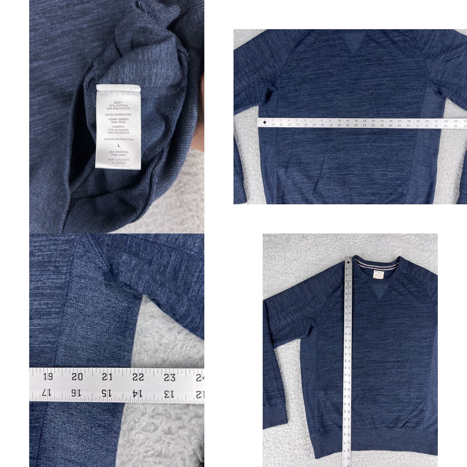 Champion Champion Sweater Mens Large Heather Blue Pullover Crew Neck Raglan Stitching Size US L / EU 52-54 / 3 - 8 Thumbnail