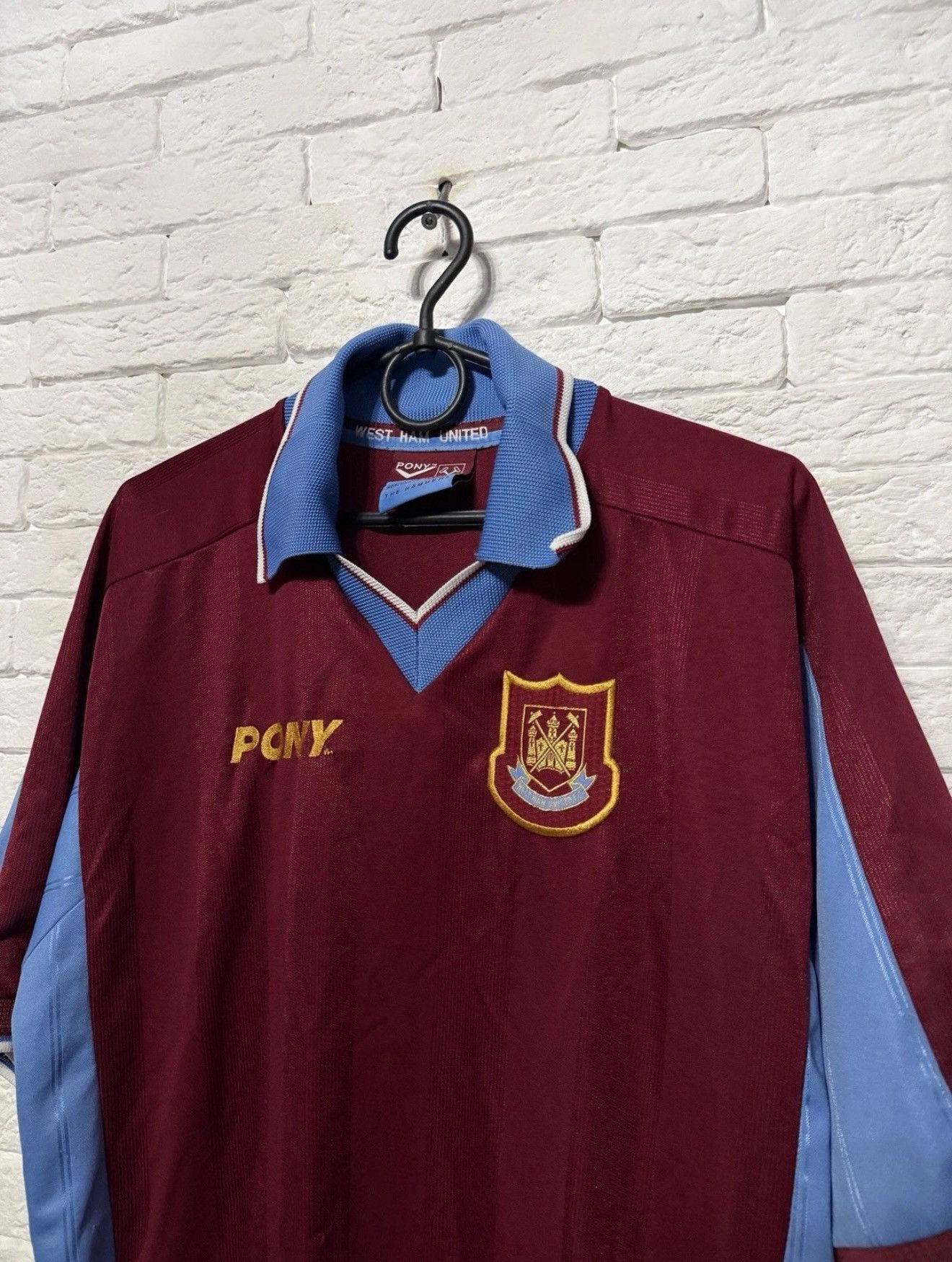 PONY Rare Vintage Pony West Ham United Jersey 97/98 Home Jersey Size US M / EU 48-50 / 2 - 2 Thumbnail