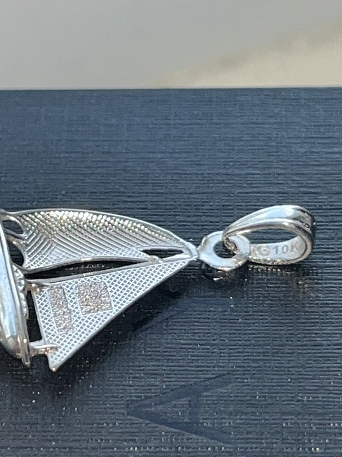 Jewelry 10k white gold sailboat pendant Size ONE SIZE - 3 Thumbnail