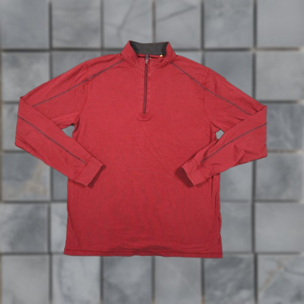Vintage VINTAGE TASC Performance Shirt Mens Medium Red Long Sleeve 1/4 Zip Outdoor Bamboo Blend shirt Mens M Red 1/4 Zip Outdoor Built-In Logo Size US M / EU 48-50 / 2 - 1 Thumbnail
