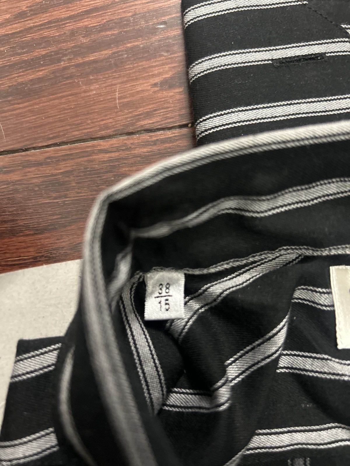 Saint Laurent Paris Saint Laurent Black Button down with Grey Stripes Size US XS / EU 42 / 0 - 3 Thumbnail