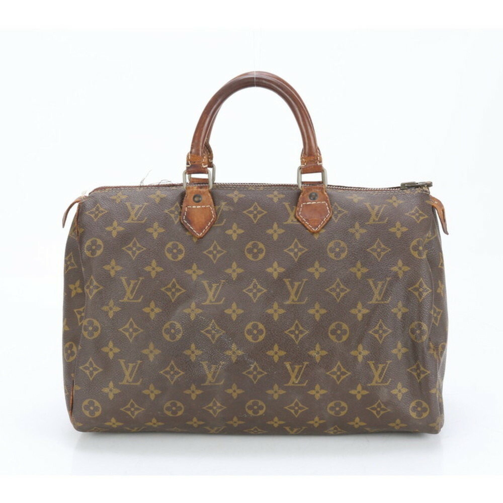 Louis Vuitton Monogram Speedy 35 M41524 Leather Handbag Mini Boston Tote Bag Shoulder Women's in Brown