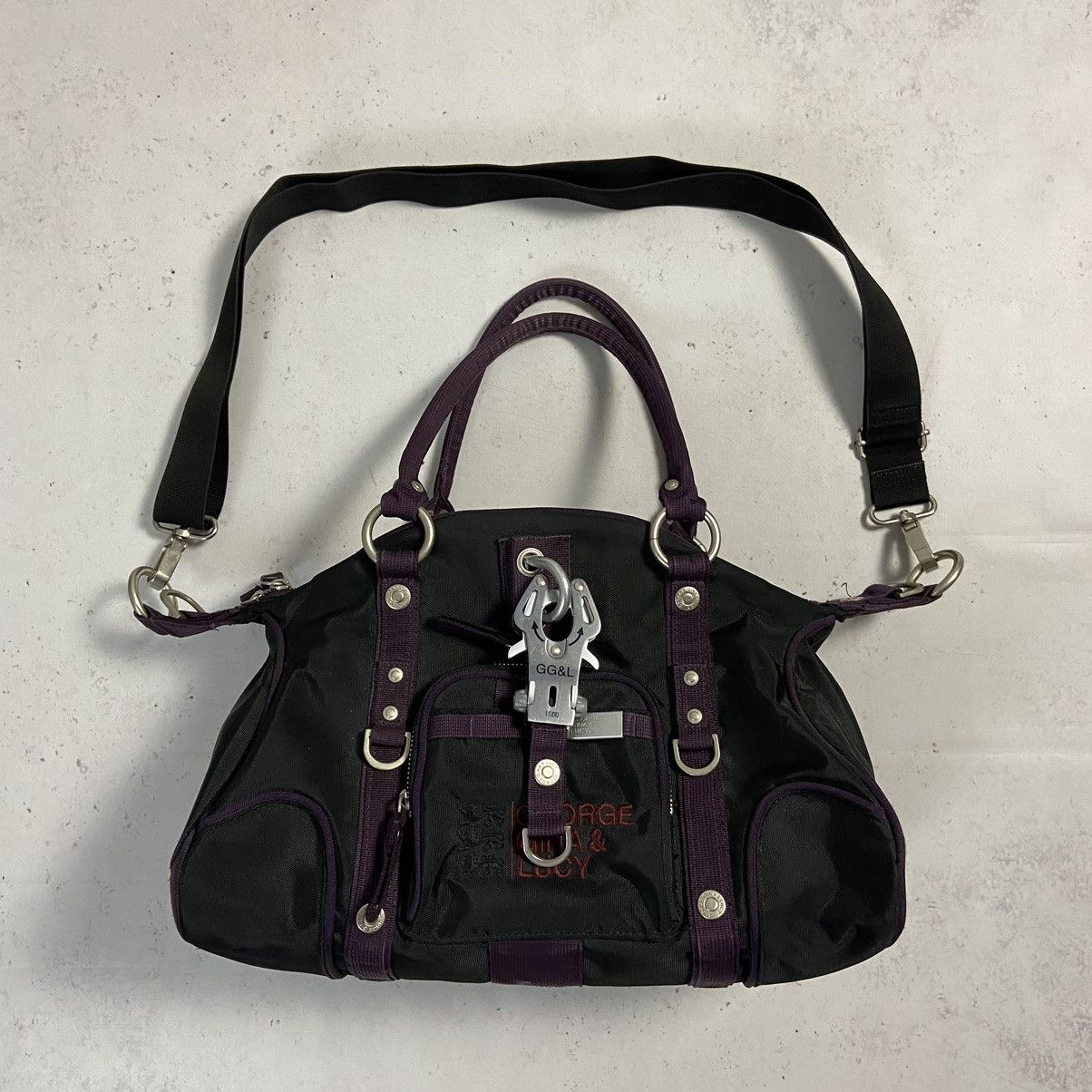 image of Gg&l George Gina & Lucy Cross Body Bag Avant Garde Y2K in Black, Men's