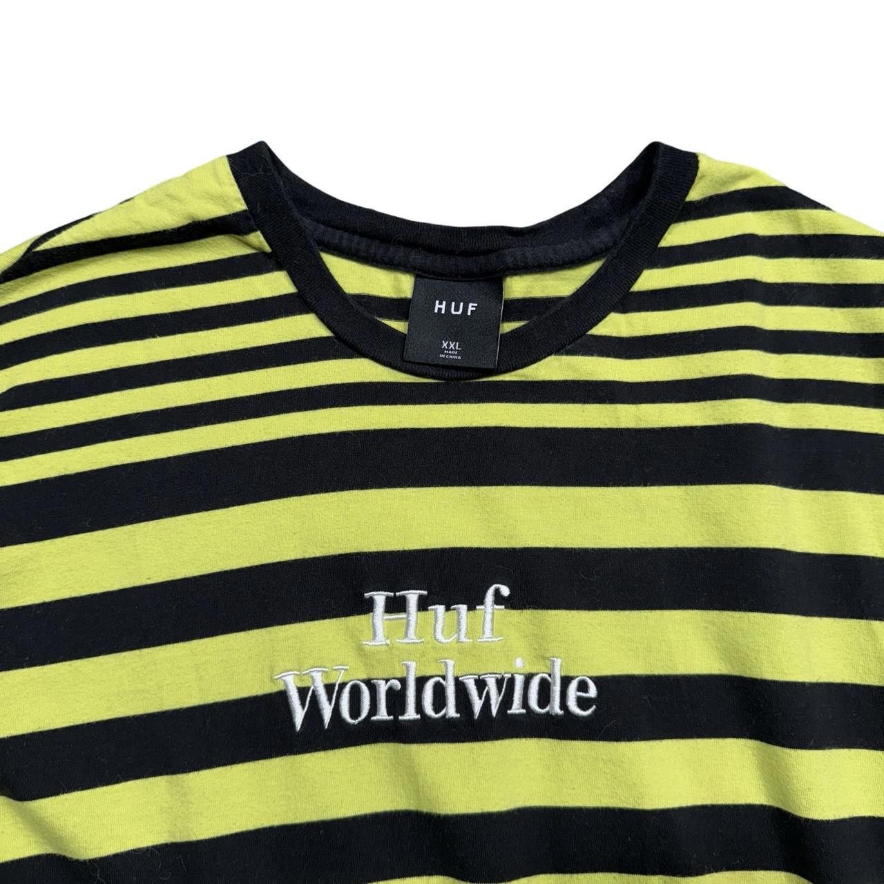 Huf HUF yellow and black striped tee Size US XXL / EU 58 / 5 - 2 Thumbnail