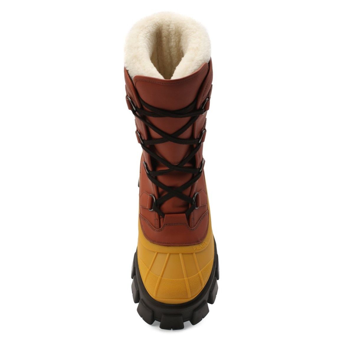 Prada pull up fur boots