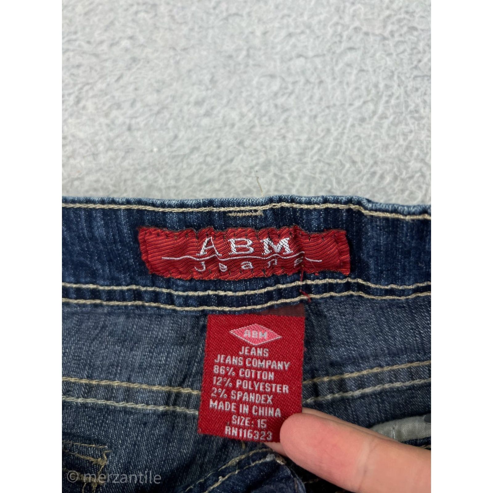 Vintage ABM Jeans Womens 15 Blue Denim Mid Rise Cotton Blend Stretch Capri Vintage No Size 36" / US 14 / IT 50 - 4 Thumbnail