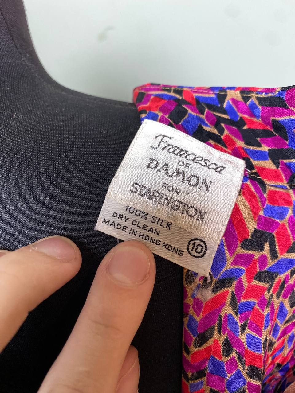 Other Vintage Francesca Of Damon For Starington Saks Silk Dress Size L / US 10 / IT 46 - 9 Thumbnail