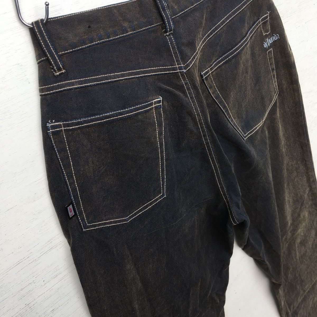 Japanese Brand × Vintage Crazy Vintage Dj Honda Denim Two Tones Jeans Size US 30 / EU 46 - 16 Thumbnail