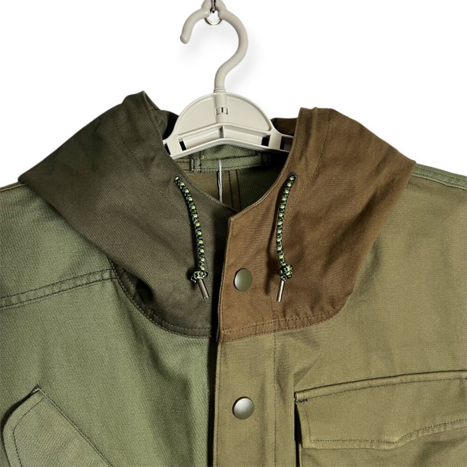 KUON KUON Japan Patchwork Hooded Zip Jacket L Olive Oversized NWT Size US L / EU 52-54 / 3 - 8 Thumbnail