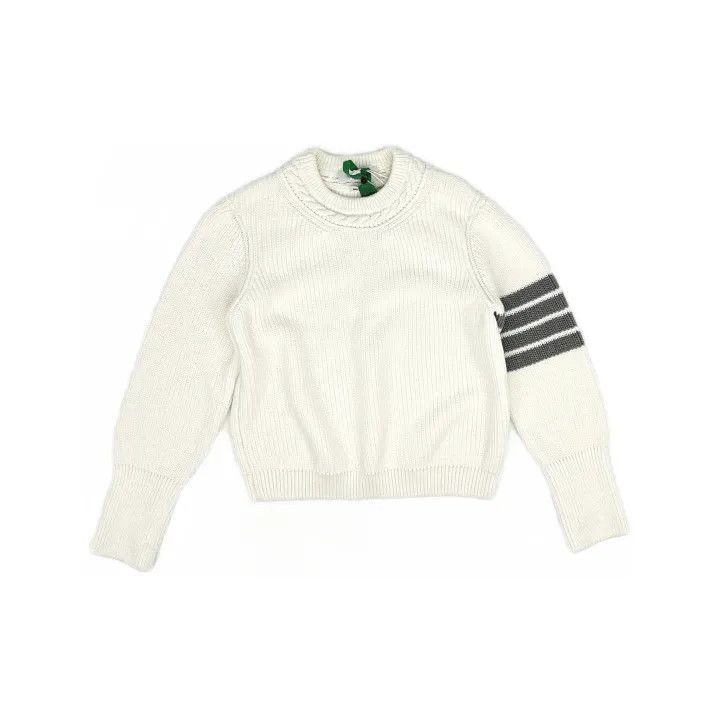 Thom Browne Thom Browne White Striped Crewneck Sweater for Women -2507 Size M / US 6-8 / IT 42-44 - 8 Thumbnail